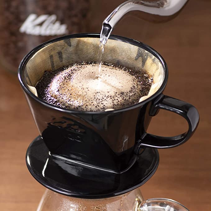 Kalita Style 102 Ceramic Coffee Dripper - Black - WARES - Specialty Coffee, Teas, and Syrups, Air - Roasted in Rockwall, Texas by Legendary Aviation Coffee Company