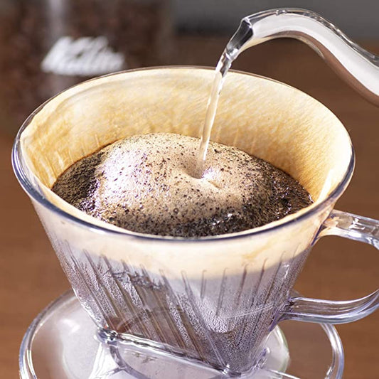 Kalita Style 103 Wide Brim Coffee Dripper - Clear Plastic - WARES - Specialty Coffee, Teas, and Syrups, Air - Roasted in Rockwall, Texas by Legendary Aviation Coffee Company