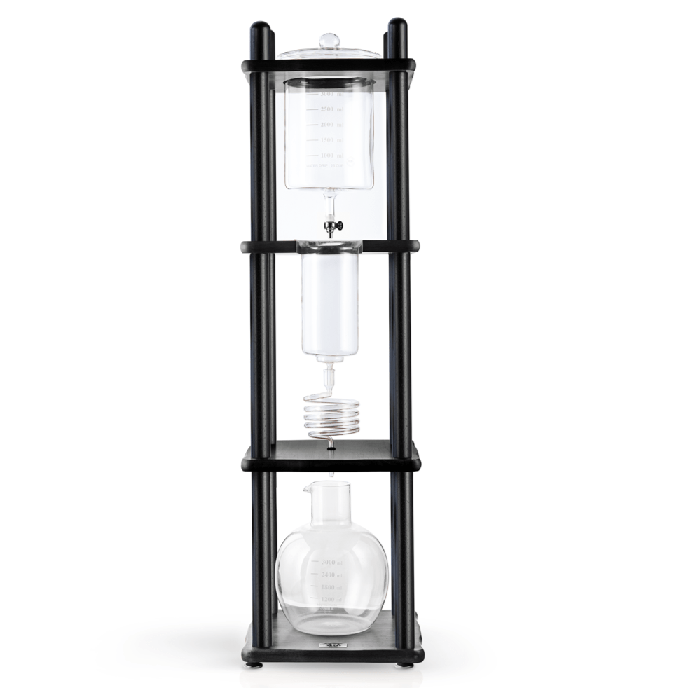 Yama 25 Cup Cold Brew Tower Straight Black Wood Frame (100oz) - Cold Brew - Specialty Coffee, Teas, and Syrups, Air - Roasted in Rockwall, Texas by Legendary Aviation Coffee Company