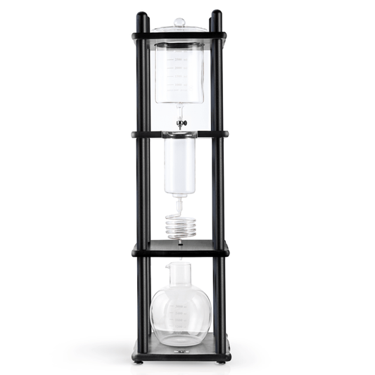 Yama 25 Cup Cold Brew Tower Straight Black Wood Frame (100oz) - Cold Brew - Specialty Coffee, Teas, and Syrups, Air - Roasted in Rockwall, Texas by Legendary Aviation Coffee Company