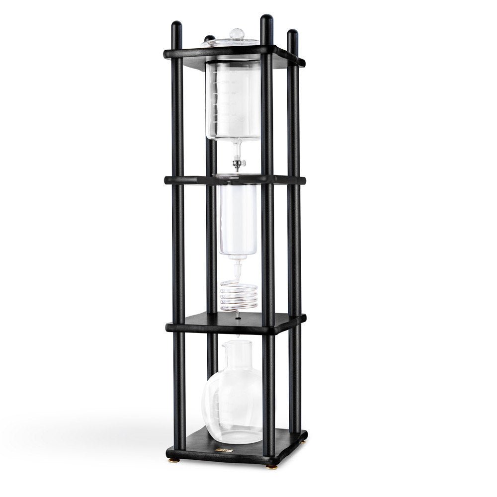 Yama 25 Cup Cold Brew Tower Straight Black Wood Frame (100oz) - Cold Brew - Specialty Coffee, Teas, and Syrups, Air - Roasted in Rockwall, Texas by Legendary Aviation Coffee Company