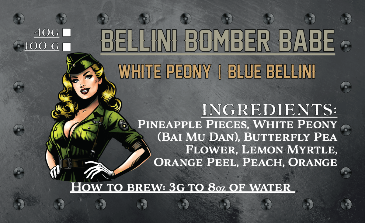 Bellini Bomber Babe | Blue Bellini - Released 3/4/25 - Teas - Specialty Coffee, Teas, and Syrups, Air - Roasted in Rockwall, Texas by Legendary Aviation Coffee Company
