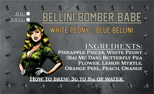 Bellini Bomber Babe | Blue Bellini - Released 3/4/25 - Teas - Specialty Coffee, Teas, and Syrups, Air - Roasted in Rockwall, Texas by Legendary Aviation Coffee Company
