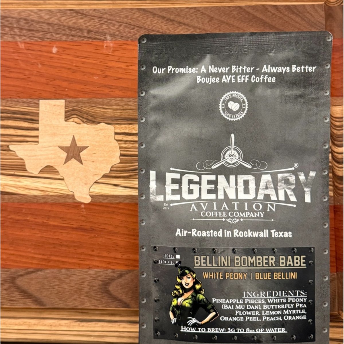 Bellini Bomber Babe | Blue Bellini - Released 3/4/25 - Teas - Specialty Coffee, Teas, and Syrups, Air - Roasted in Rockwall, Texas by Legendary Aviation Coffee Company