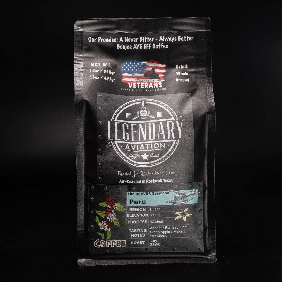 Beaver Seaplane | Peru - Exotic and Tropical - Coffee - Specialty Coffee, Teas, and Syrups, Air - Roasted in Rockwall, Texas by Legendary Aviation Coffee Company