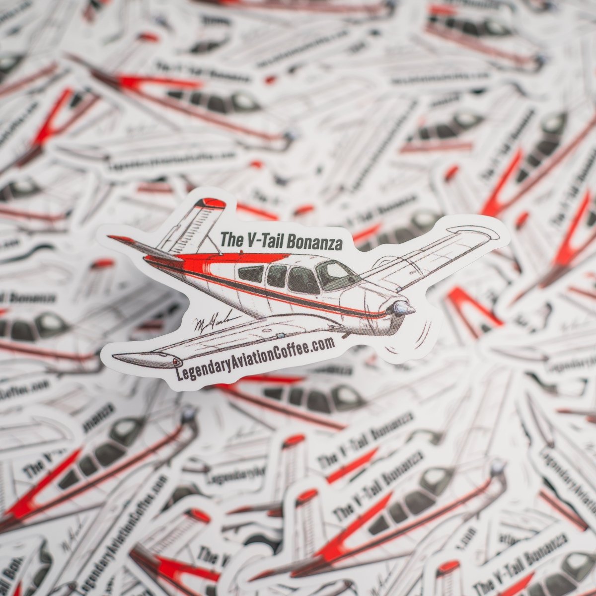 Premium V - Tail Bonanza Die Cut Sticker - Stickers - Specialty Coffee, Teas, and Syrups, Air - Roasted in Rockwall, Texas by Legendary Aviation Coffee Company
