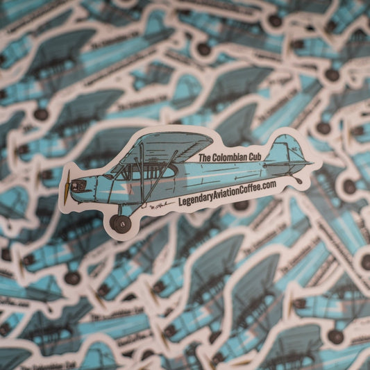 Premium Colombia Cub Die Cut Sticker - Stickers - Specialty Coffee, Teas, and Syrups, Air - Roasted in Rockwall, Texas by Legendary Aviation Coffee Company