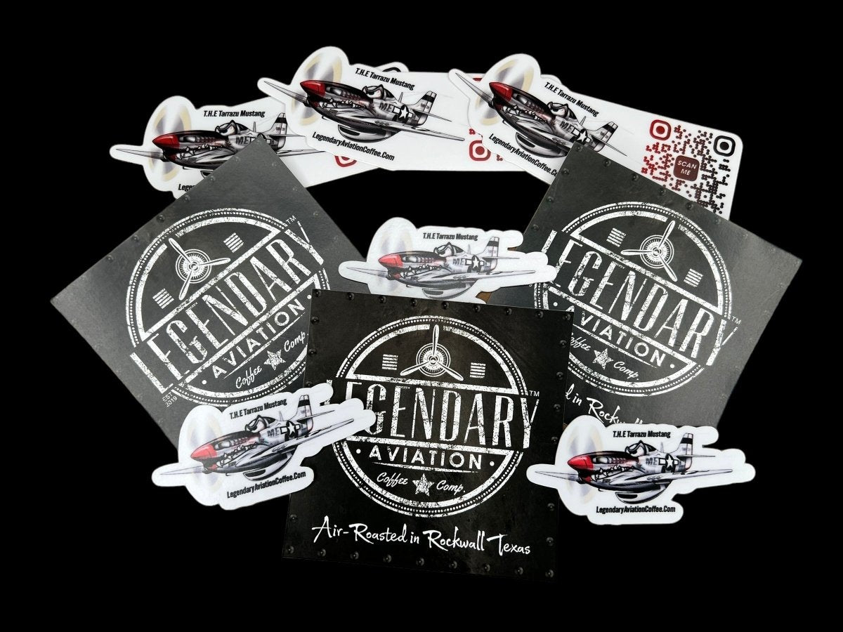 Premium 3" Logo Sticker - Stickers - Specialty Coffee, Teas, and Syrups, Air - Roasted in Rockwall, Texas by Legendary Aviation Coffee Company