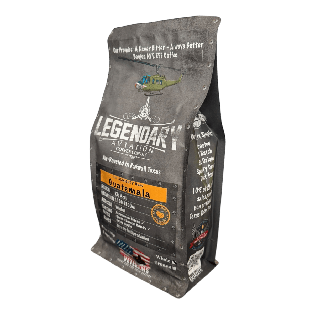 ALMIGHTY Huey | Guatemala - Well Rounded - Coffee - Specialty Coffee, Teas, and Syrups, Air - Roasted in Rockwall, Texas by Legendary Aviation Coffee Company