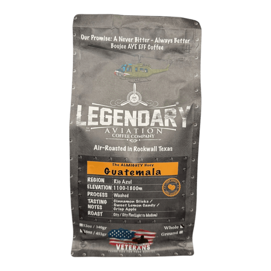 ALMIGHTY Huey | Guatemala - Well Rounded - Coffee - Specialty Coffee, Teas, and Syrups, Air - Roasted in Rockwall, Texas by Legendary Aviation Coffee Company