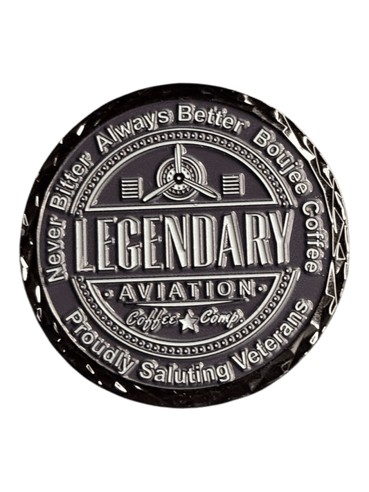 Legendary Aviation Challenge Coin - Limited Edition 100% USA Made - coin - Specialty Coffee, Teas, and Syrups, Air - Roasted in Rockwall, Texas by Legendary Aviation Coffee Company