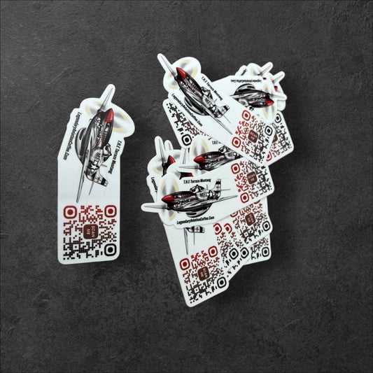 Tarrazu Mustang QR Sticker - 2” x 4” - Stickers - Specialty Coffee, Teas, and Syrups, Air - Roasted in Rockwall, Texas by Legendary Aviation Coffee Company