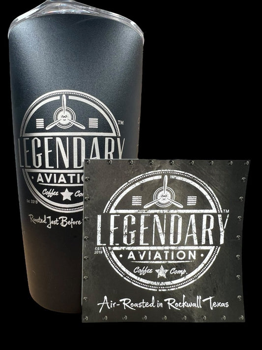 Premium 3" Logo Sticker - Stickers - Specialty Coffee, Teas, and Syrups, Air - Roasted in Rockwall, Texas by Legendary Aviation Coffee Company