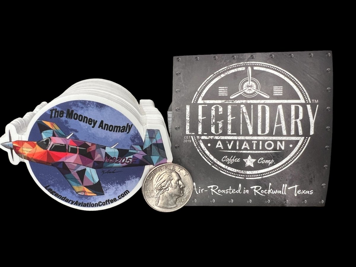 Premium 3" Logo Sticker - Stickers - Specialty Coffee, Teas, and Syrups, Air - Roasted in Rockwall, Texas by Legendary Aviation Coffee Company