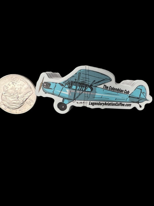 Premium Colombia Cub Die Cut Sticker - Stickers - Specialty Coffee, Teas, and Syrups, Air - Roasted in Rockwall, Texas by Legendary Aviation Coffee Company
