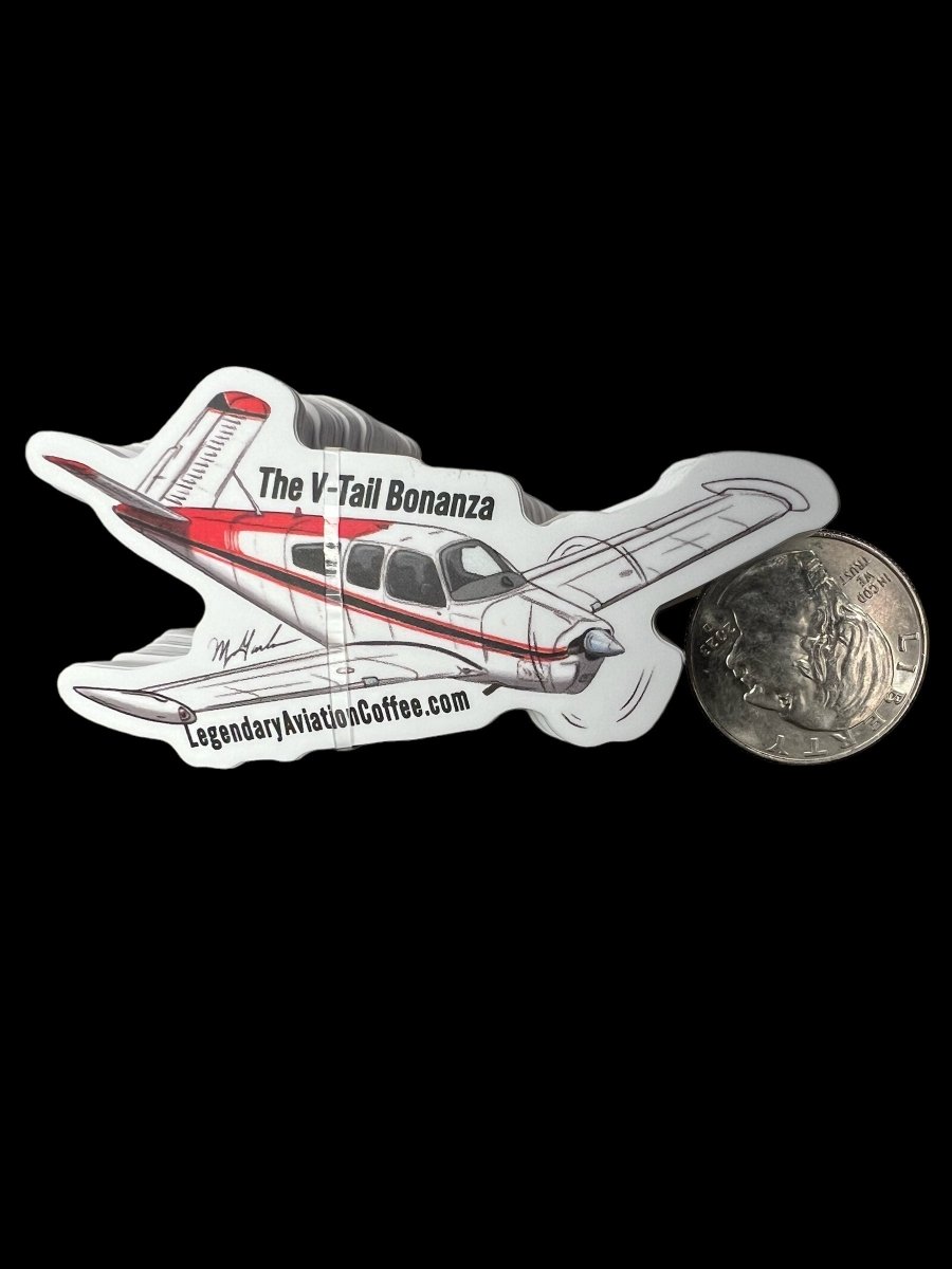 Premium V - Tail Bonanza Die Cut Sticker - Stickers - Specialty Coffee, Teas, and Syrups, Air - Roasted in Rockwall, Texas by Legendary Aviation Coffee Company
