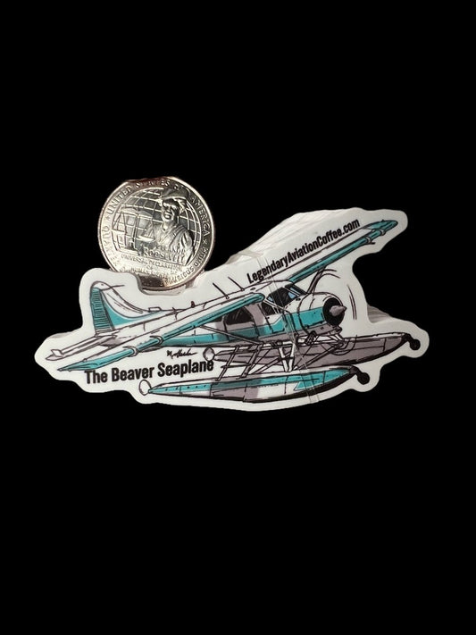 Premium Beaver Seaplane Die Cut Sticker - Stickers - Specialty Coffee, Teas, and Syrups, Air - Roasted in Rockwall, Texas by Legendary Aviation Coffee Company