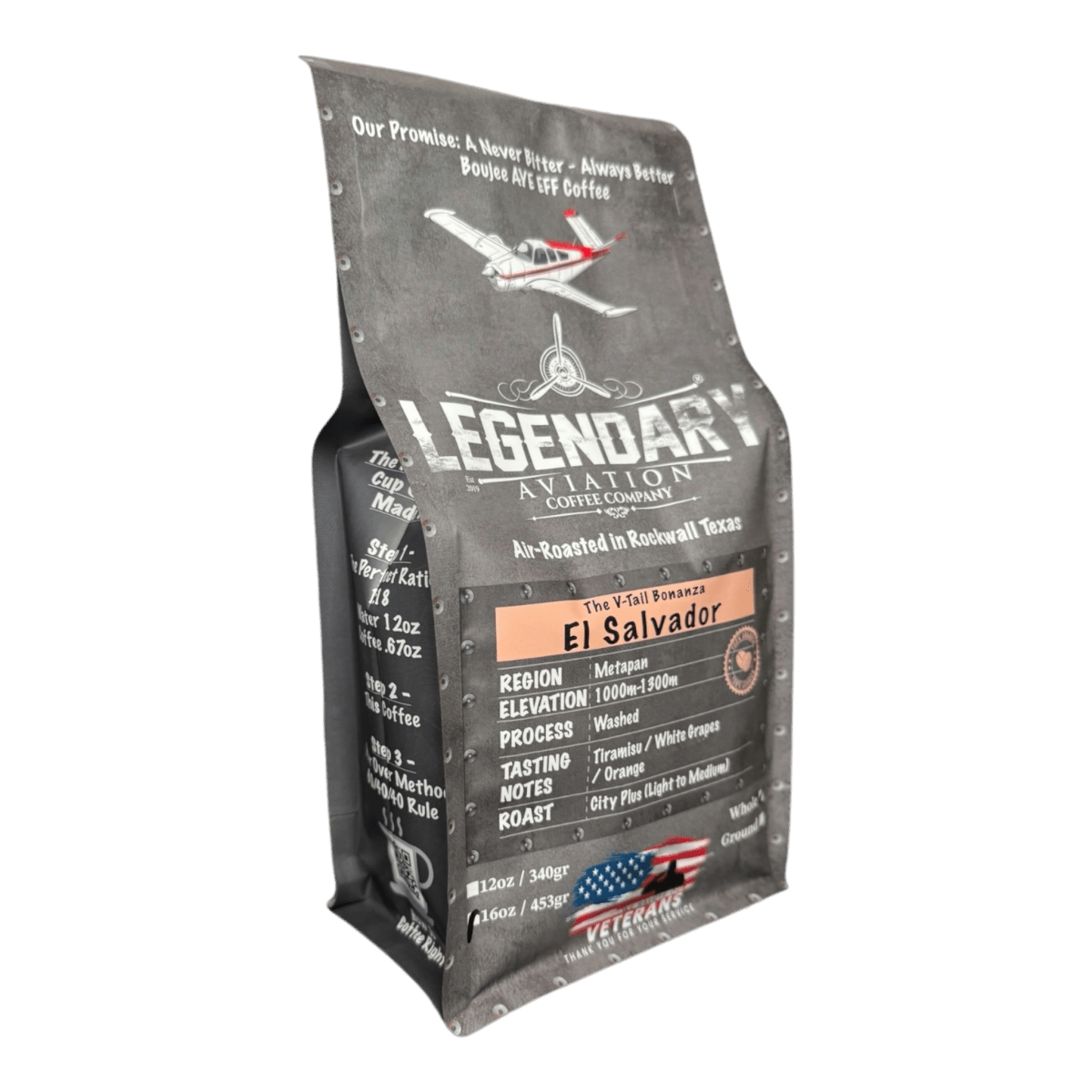 V - Tail Bonanza | El Salvador - Best Seller - Coffee - Specialty Coffee, Teas, and Syrups, Air - Roasted in Rockwall, Texas by Legendary Aviation Coffee Company