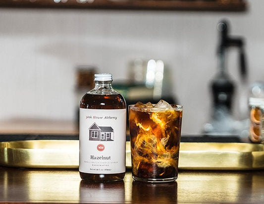 Hazelnut Simple Syrup by Pink House Alchemy - syrups - Specialty Coffee, Teas, and Syrups, Air - Roasted in Rockwall, Texas by Legendary Aviation Coffee Company