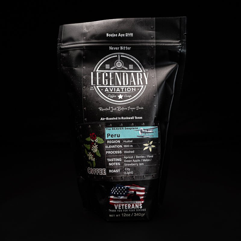 Beaver Seaplane | Peru - Exotic and Tropical - Coffee - Specialty Coffee, Teas, and Syrups, Air - Roasted in Rockwall, Texas by Legendary Aviation Coffee Company