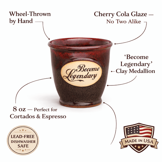 Become Legendary Sipper Mug | Handmade - Mugs - Specialty Coffee, Teas, and Syrups, Air - Roasted in Rockwall, Texas by Legendary Aviation Coffee Company