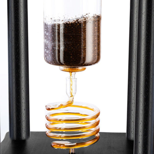 Yama 25 Cup Cold Brew Tower Straight Black Wood Frame (100oz) - Cold Brew - Specialty Coffee, Teas, and Syrups, Air - Roasted in Rockwall, Texas by Legendary Aviation Coffee Company