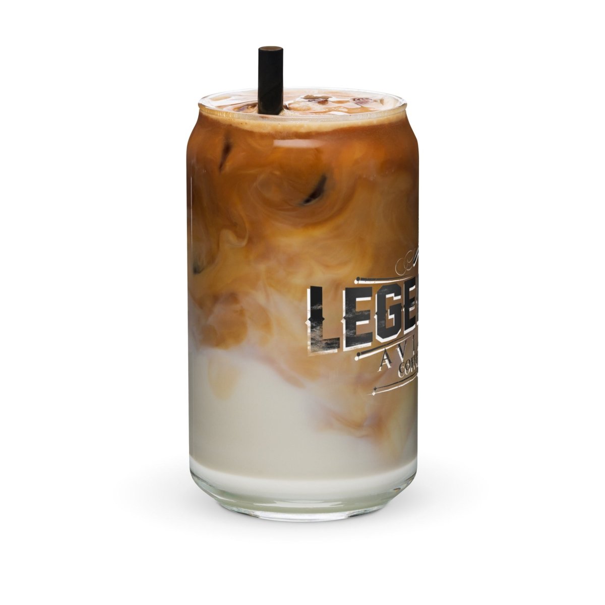 Legendary Shadowed Canned Shaped Glass - Glass Drinkware - Specialty Coffee, Teas, and Syrups, Air - Roasted in Rockwall, Texas by Legendary Aviation Coffee Company