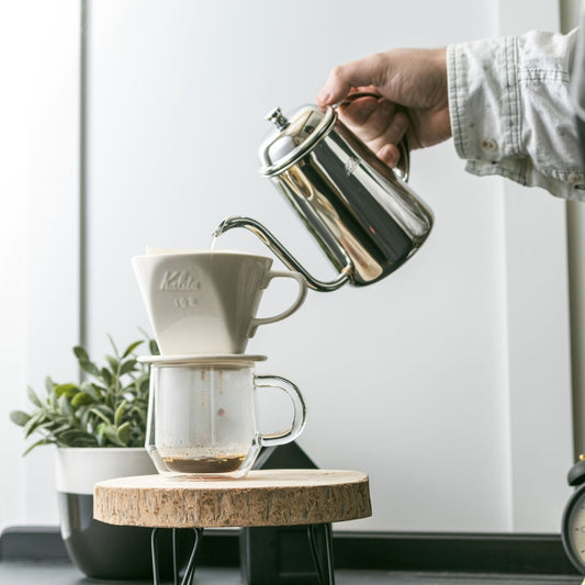 Kalita Style 102 Ceramic Coffee Dripper - White - WARES - Specialty Coffee, Teas, and Syrups, Air - Roasted in Rockwall, Texas by Legendary Aviation Coffee Company