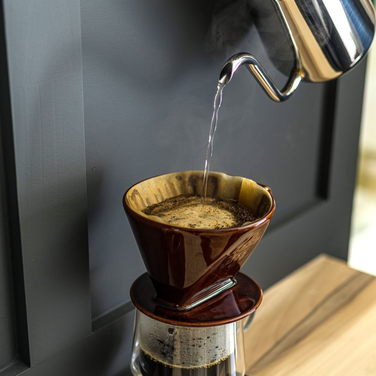 Kalita Style 102 Ceramic Coffee Dripper - Brown - WARES - Specialty Coffee, Teas, and Syrups, Air - Roasted in Rockwall, Texas by Legendary Aviation Coffee Company