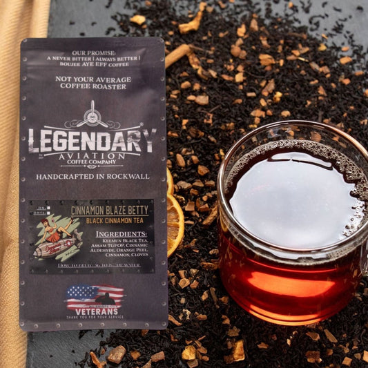 Cinnamon Blaze Betty | Black Cinnamon Loose Leaf Tea - Teas - Specialty Coffee, Teas, and Syrups, Air - Roasted in Rockwall, Texas by Legendary Aviation Coffee Company