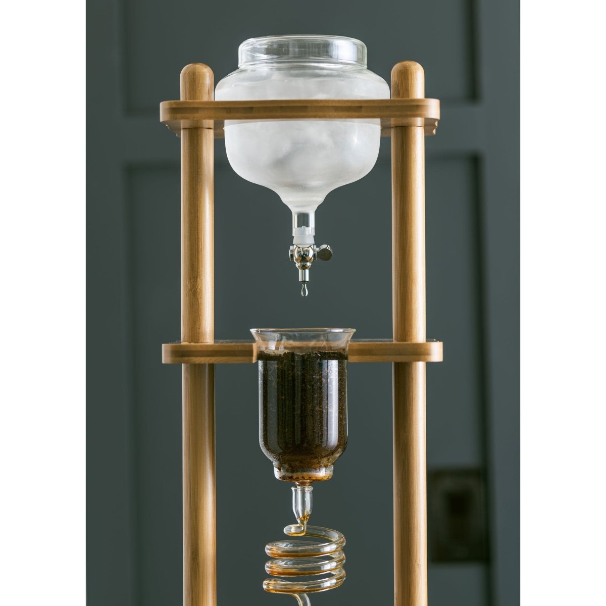 Yama 6 - 8 Cup Cold Brew Tower Bamboo Straight Frame (32oz) - Cold Brew - Specialty Coffee, Teas, and Syrups, Air - Roasted in Rockwall, Texas by Legendary Aviation Coffee Company