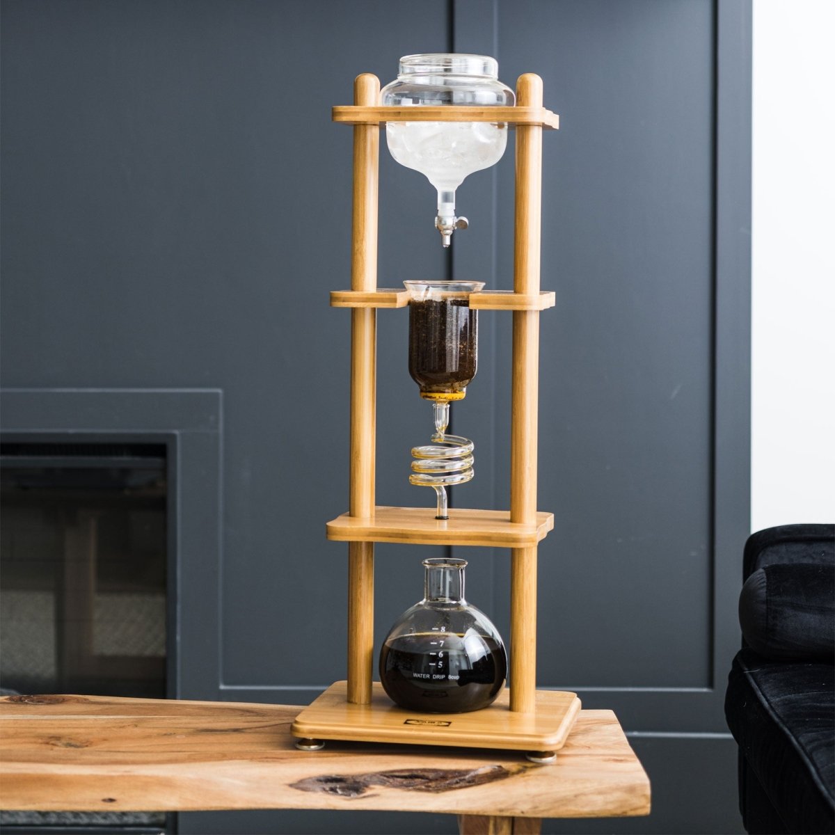 Yama 6 - 8 Cup Cold Brew Tower Bamboo Straight Frame (32oz) - Cold Brew - Specialty Coffee, Teas, and Syrups, Air - Roasted in Rockwall, Texas by Legendary Aviation Coffee Company