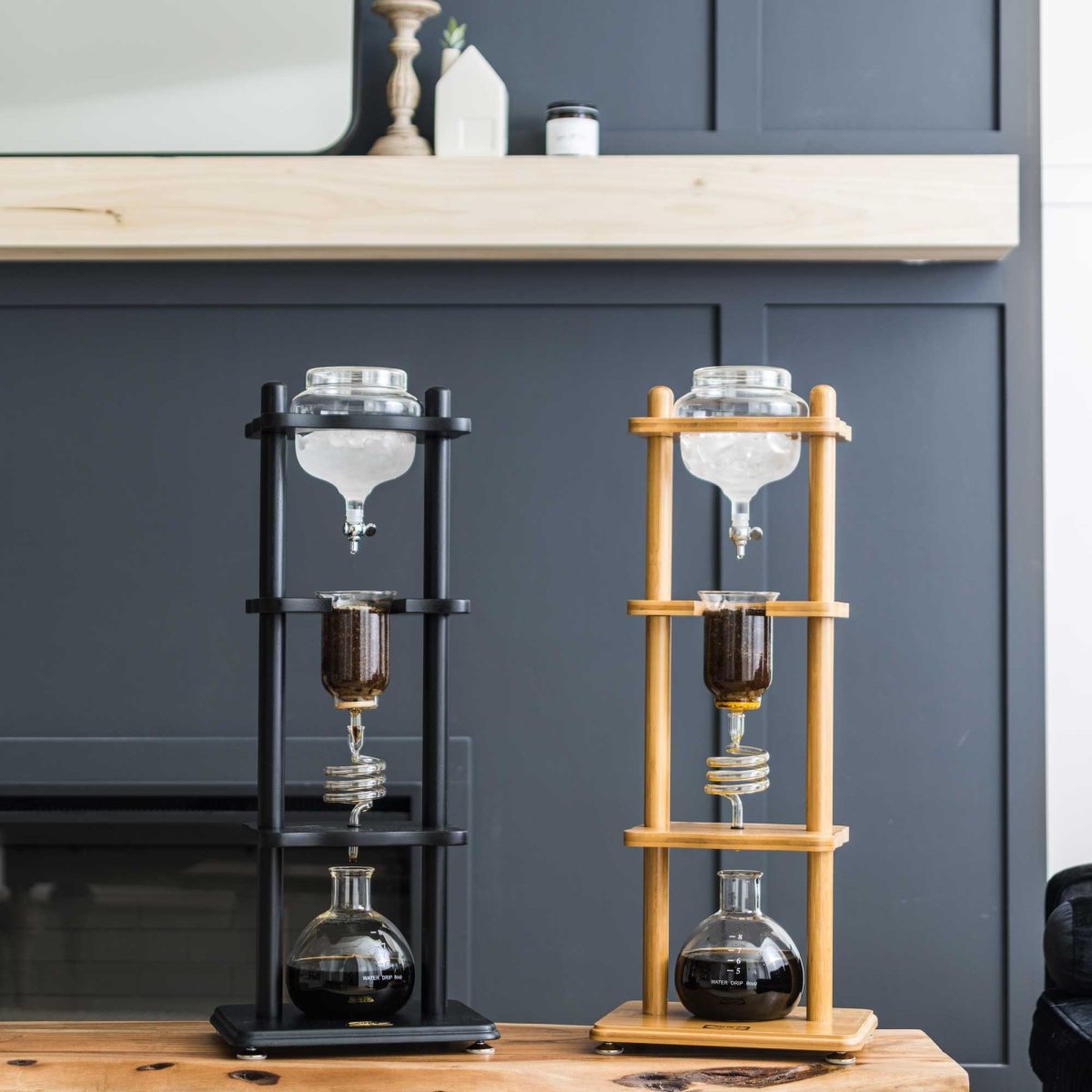 Yama 6 - 8 Cup Cold Brew Tower Bamboo Straight Frame (32oz) - Cold Brew - Specialty Coffee, Teas, and Syrups, Air - Roasted in Rockwall, Texas by Legendary Aviation Coffee Company