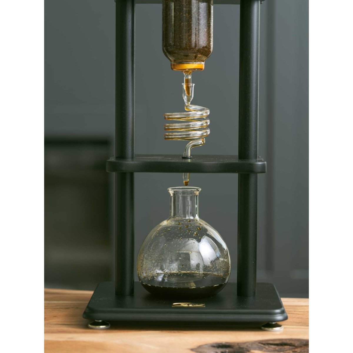 Yama 6 - 8 Cup Cold Brew Tower Straight Black Wood Frame (32oz) - Cold Brew - Specialty Coffee, Teas, and Syrups, Air - Roasted in Rockwall, Texas by Legendary Aviation Coffee Company