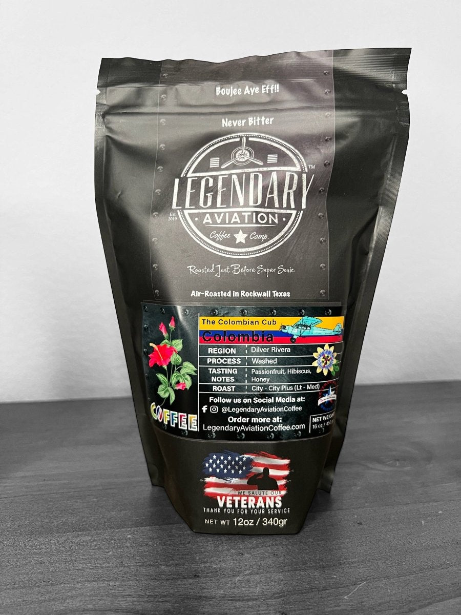 Colombian Cub | Colombia - Exquisite Flavors - Coffee - Specialty Coffee, Teas, and Syrups, Air - Roasted in Rockwall, Texas by Legendary Aviation Coffee Company