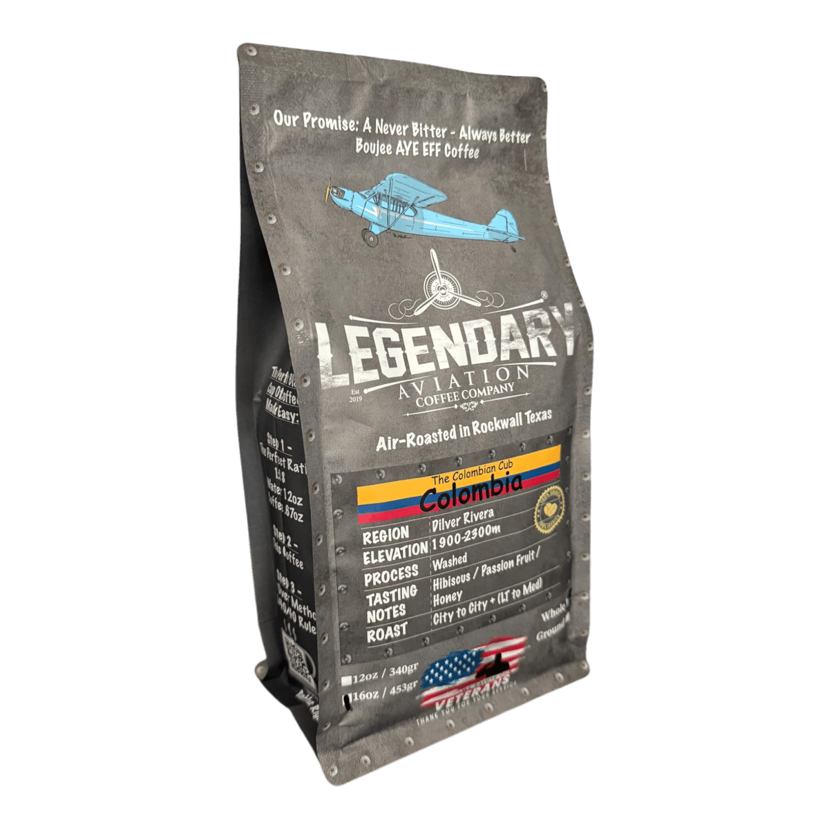 Colombian Cub | Colombia - Exquisite Flavors - Coffee - Specialty Coffee, Teas, and Syrups, Air - Roasted in Rockwall, Texas by Legendary Aviation Coffee Company