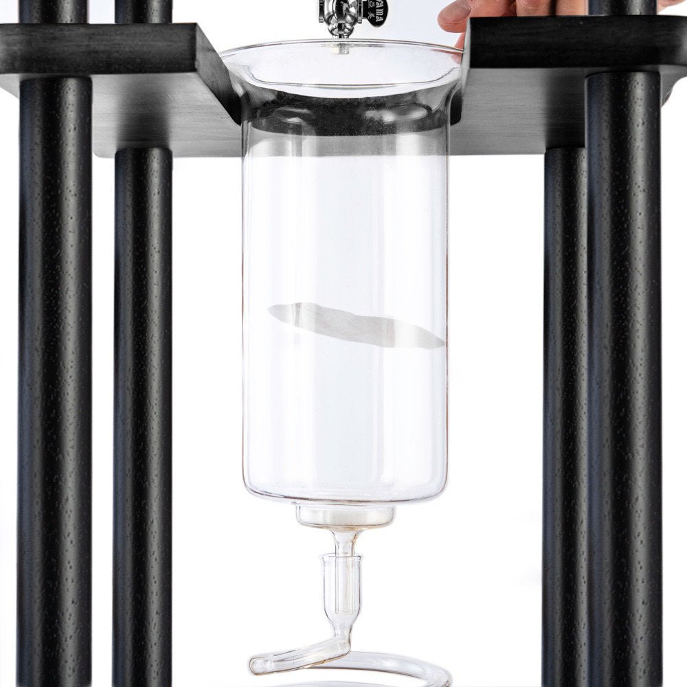Yama 25 Cup Cold Brew Tower Straight Black Wood Frame (100oz) - Cold Brew - Specialty Coffee, Teas, and Syrups, Air - Roasted in Rockwall, Texas by Legendary Aviation Coffee Company