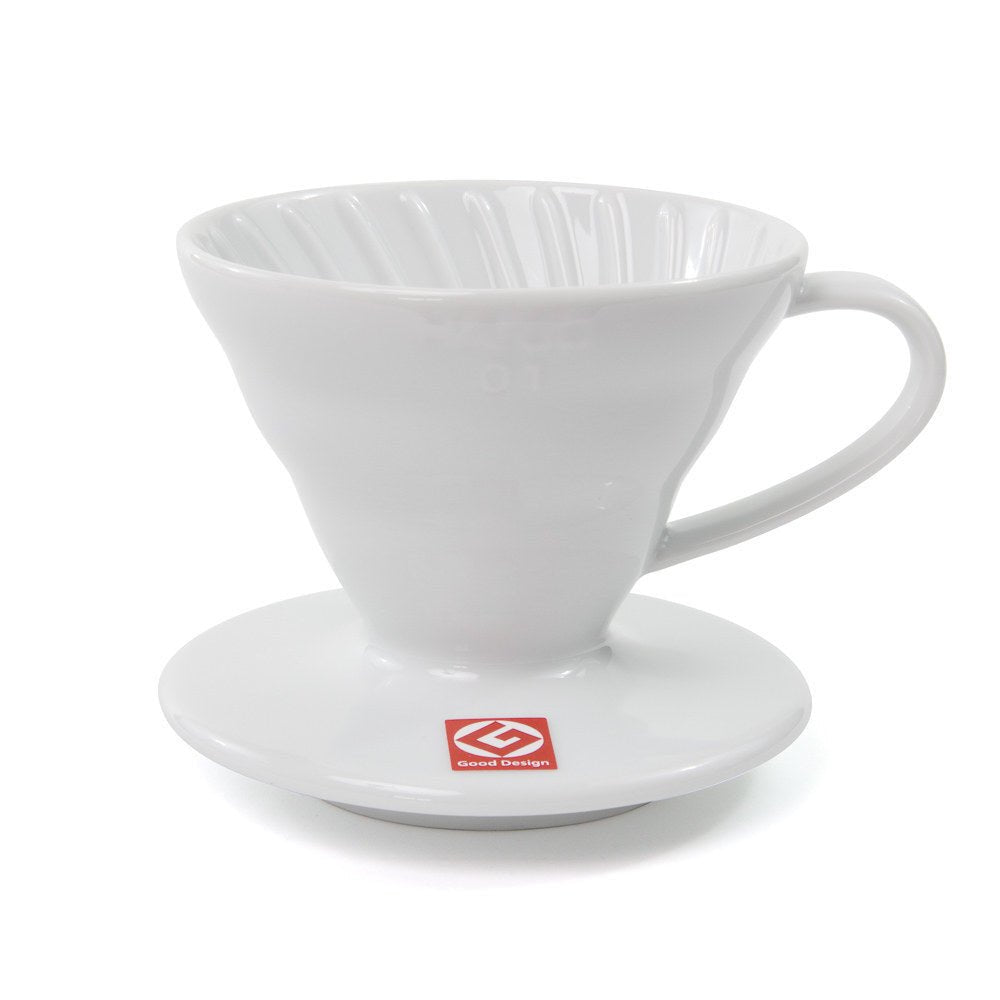 V60 Ceramic Coffee Dripper 01 - White - WARES - Specialty Coffee, Teas, and Syrups, Air - Roasted in Rockwall, Texas by Legendary Aviation Coffee Company