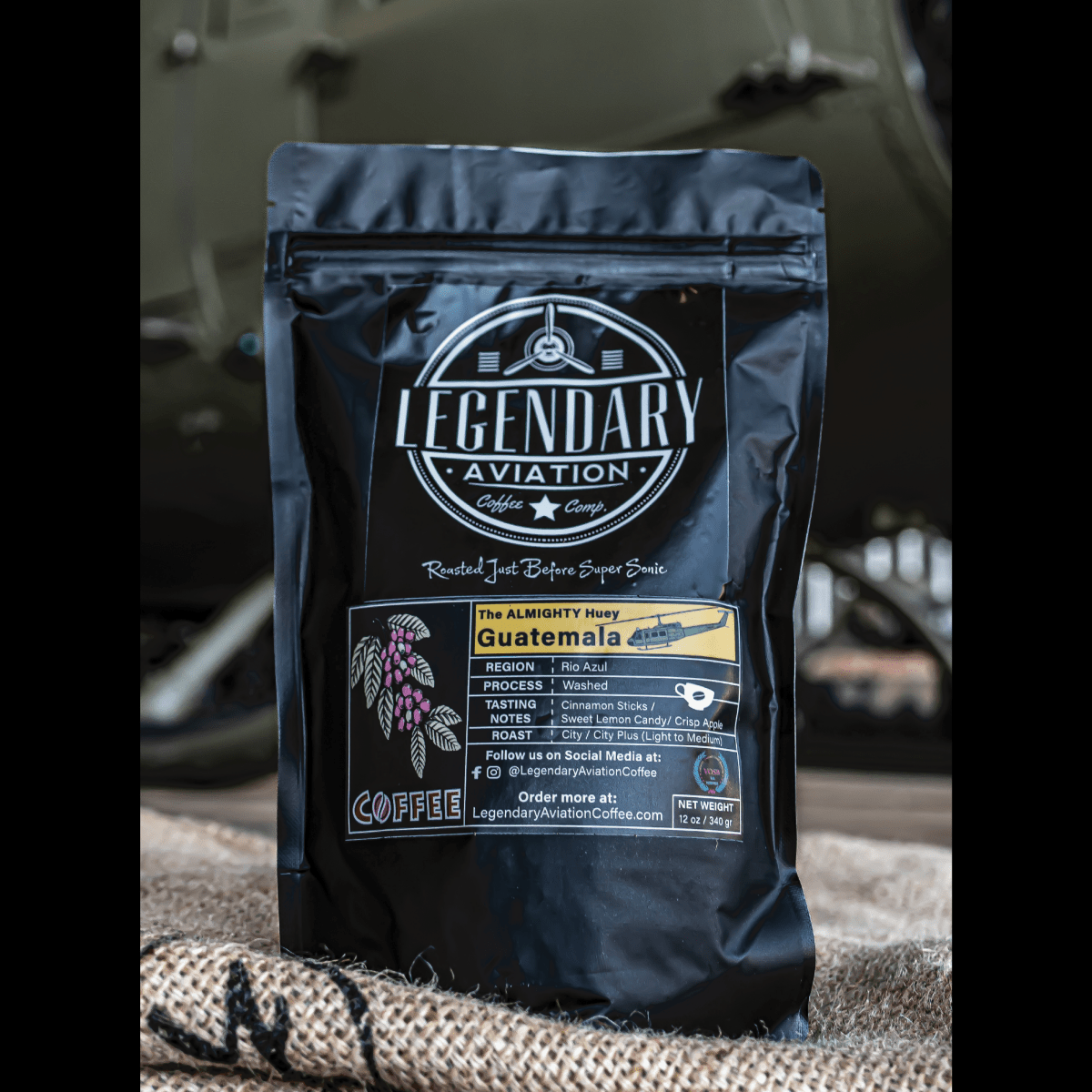 ALMIGHTY Huey | Guatemala - Well Rounded - Coffee - Specialty Coffee, Teas, and Syrups, Air - Roasted in Rockwall, Texas by Legendary Aviation Coffee Company