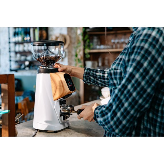 AllGround Sense All Purpose Home Coffee Grinder - White w/ Wood - EQUIPMENT - Specialty Coffee, Teas, and Syrups, Air - Roasted in Rockwall, Texas by Legendary Aviation Coffee Company