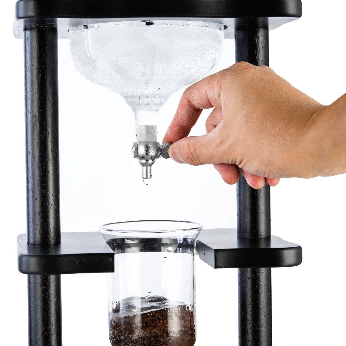 Yama 6 - 8 Cup Cold Brew Tower Straight Black Wood Frame (32oz) - Cold Brew - Specialty Coffee, Teas, and Syrups, Air - Roasted in Rockwall, Texas by Legendary Aviation Coffee Company