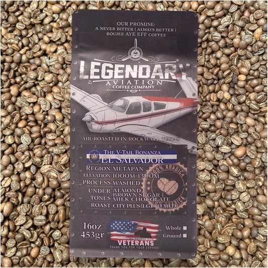 V - Tail Bonanza | El Salvador - Best Seller - Coffee - Specialty Coffee, Teas, and Syrups, Air - Roasted in Rockwall, Texas by Legendary Aviation Coffee Company