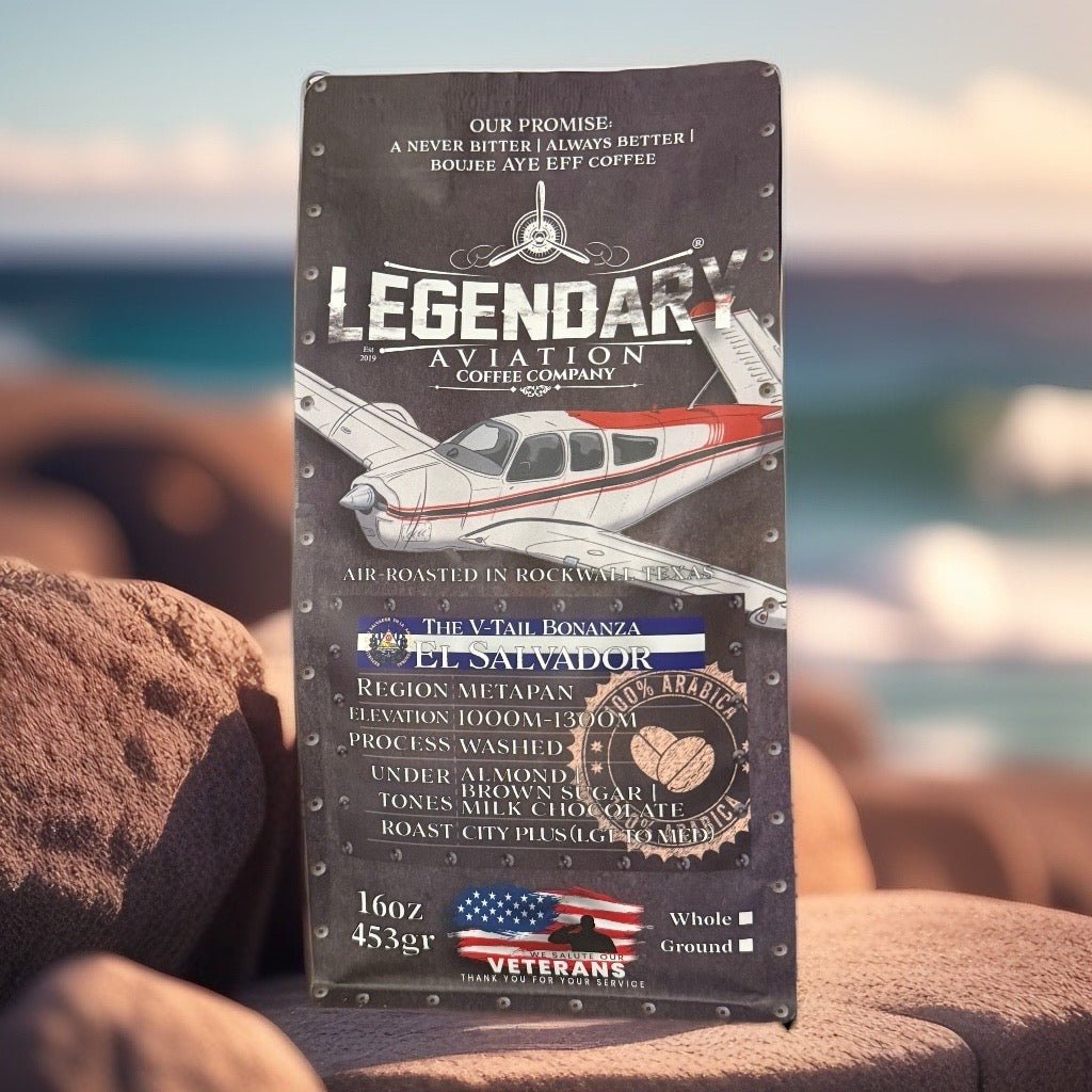 V - Tail Bonanza | El Salvador - Best Seller - Coffee - Specialty Coffee, Teas, and Syrups, Air - Roasted in Rockwall, Texas by Legendary Aviation Coffee Company