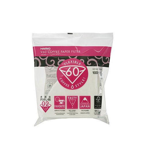 V60 White Paper Filters, Size 02 (100 ct) - Coffee Filters - Specialty Coffee, Teas, and Syrups, Air - Roasted in Rockwall, Texas by Legendary Aviation Coffee Company