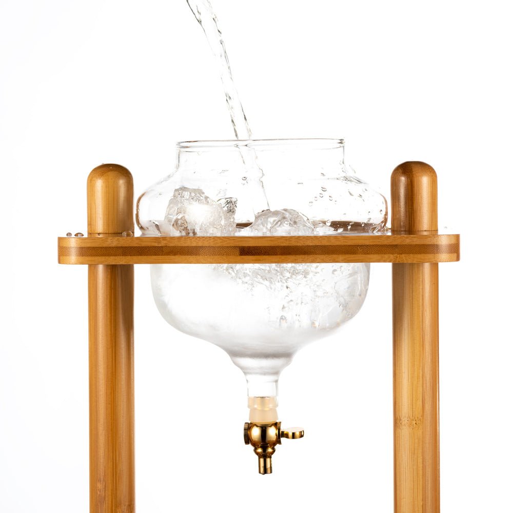 Yama 6 - 8 Cup Cold Brew Tower Bamboo Straight Frame (32oz) - Cold Brew - Specialty Coffee, Teas, and Syrups, Air - Roasted in Rockwall, Texas by Legendary Aviation Coffee Company