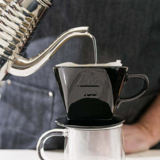 Kalita Style 102 Ceramic Coffee Dripper - Black - WARES - Specialty Coffee, Teas, and Syrups, Air - Roasted in Rockwall, Texas by Legendary Aviation Coffee Company
