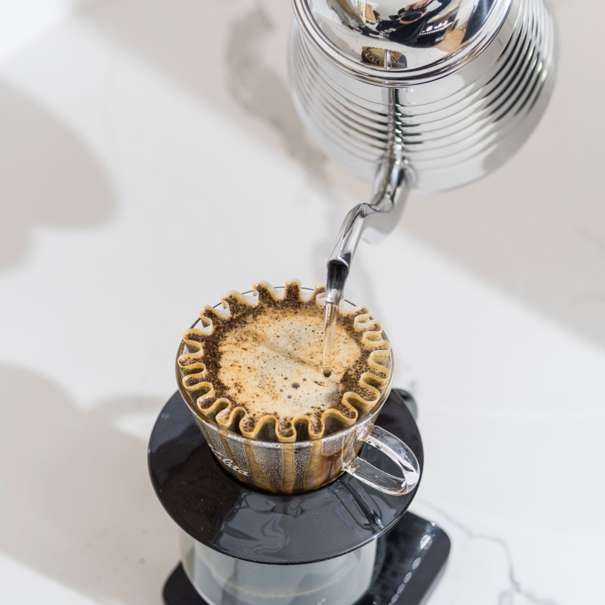 Kalita Wave Glass Coffee Dripper 155 - WARES - Specialty Coffee, Teas, and Syrups, Air - Roasted in Rockwall, Texas by Legendary Aviation Coffee Company