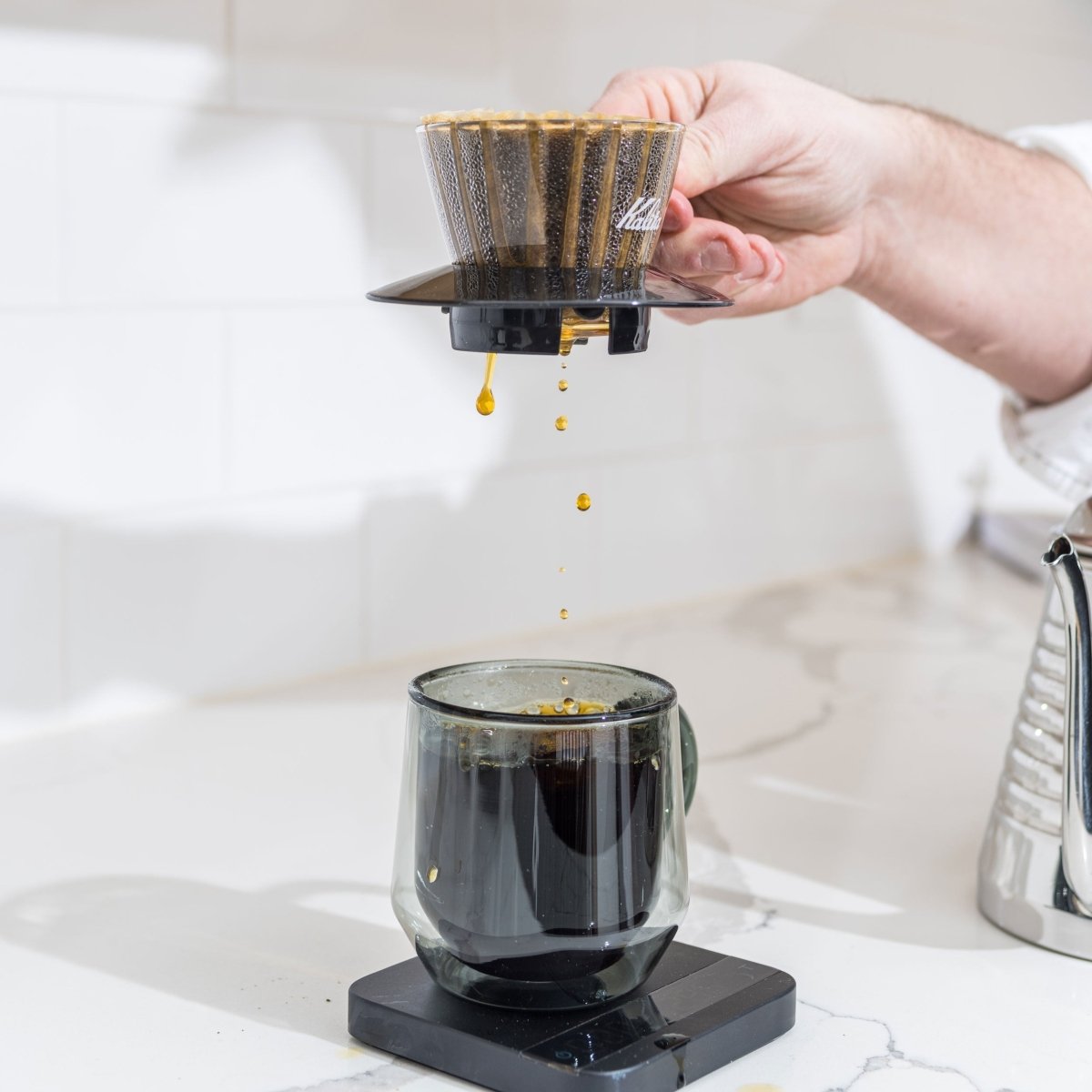 Kalita Wave Glass Coffee Dripper 155 - WARES - Specialty Coffee, Teas, and Syrups, Air - Roasted in Rockwall, Texas by Legendary Aviation Coffee Company