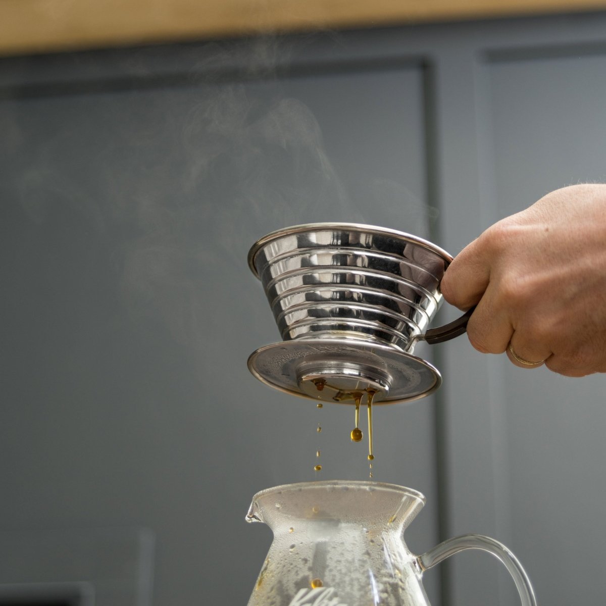 Kalita Wave 185 Stainless Steel Coffee Dripper - WARES - Specialty Coffee, Teas, and Syrups, Air - Roasted in Rockwall, Texas by Legendary Aviation Coffee Company