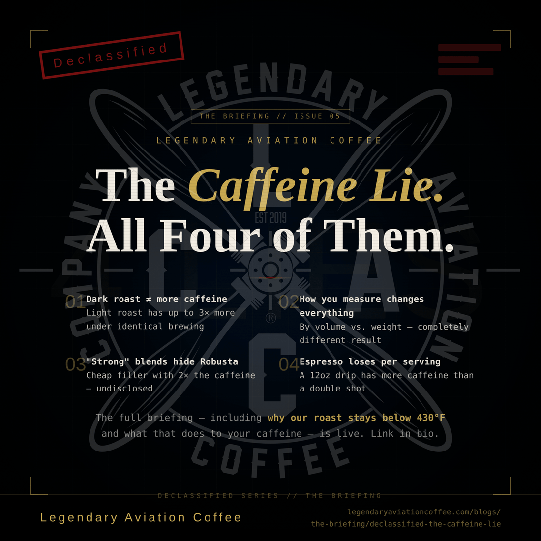 Declassified: The Caffeine Lie - Legendary Aviation Coffee Company
